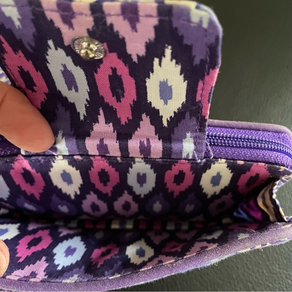 Vera Bradley purple print wallet wristlet - Picture 3 of 7